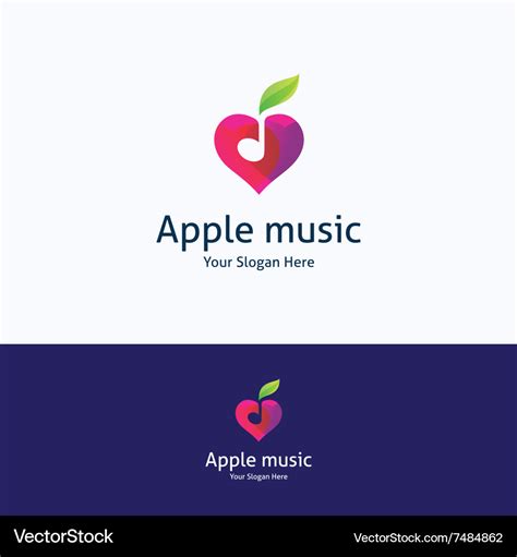 Apple music love logo Royalty Free Vector Image