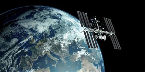 Extremely detailed view of ISS - International Space Station orbiting ...