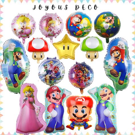 Super Mario Foil Balloon Belon Kids Happy Birthday Party Decoration | Shopee Malaysia