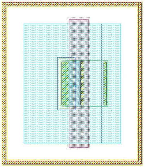 24 shows the layout of the HV NMOS transistor with 10 µm width and 1.1... | Download Scientific ...