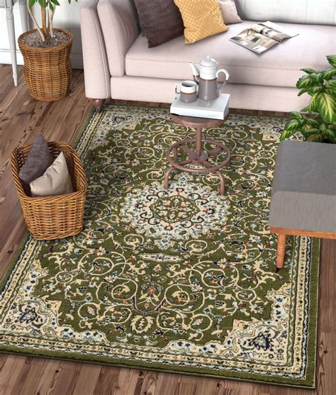 Well Woven Alexa Green Modern Medallion Area Rug Updated Traditional ...