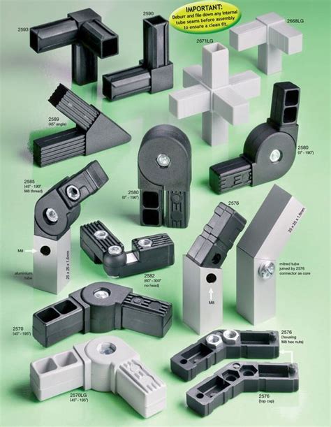 Square Tube Connectors - Nylon | Flexliner | Tube Connectors Modular Furniture, Metal Furniture ...