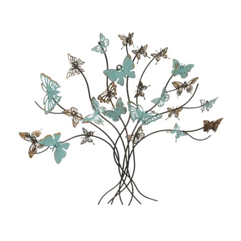 20 INCH RUSTIC Metal Butterfly Tree Wall Sculpture Home Decor Art ...