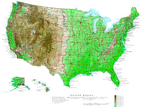 United States Contour Map