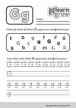 Practice Letter "Gg" worksheets by lg learn and grow | TPT