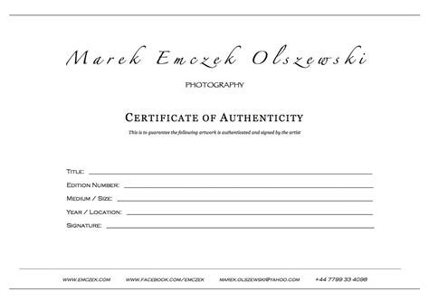 How To Create A Certificate Of Authenticity For Your Photography