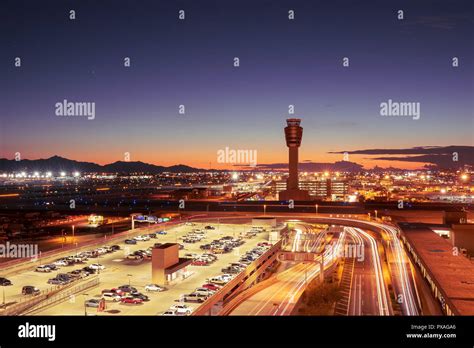 Night time view of Phoenix, Arizona skyline, long exposure Stock Photo - Alamy