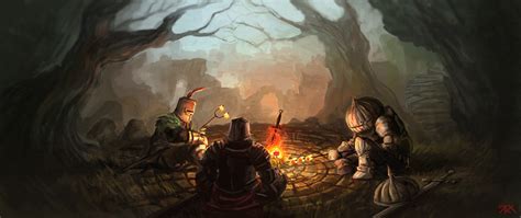 Around the bonfire by Inkyh on DeviantArt