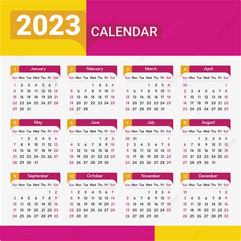 2023 Calendar Design Vector Art PNG, 2023 Calendar In Speech Bubble ...