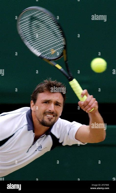 Wimbledon Tennis Championships July 2001 Mens Final Goran Ivanisevic playing tennis Stock Photo ...