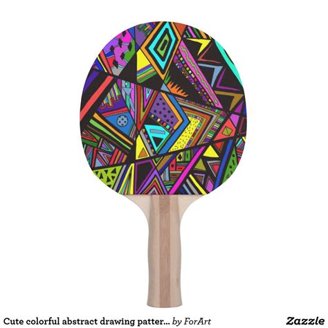 Cute colorful abstract drawing patterns design ping pong paddle ...