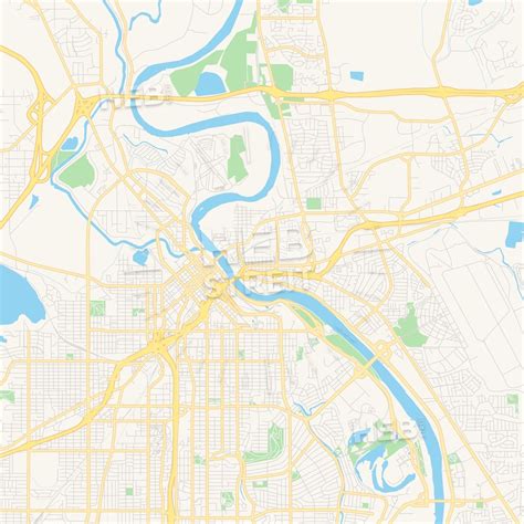 Empty vector map of Bossier City, Louisiana, USA This printable road ...