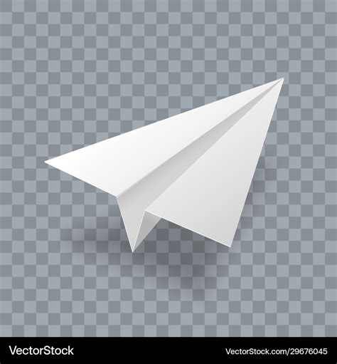 Paper plane realistic 3d model white Royalty Free Vector