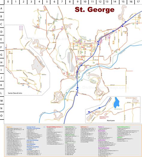 St. George tourist map - Ontheworldmap.com