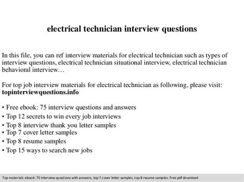 Electrical technician interview questions