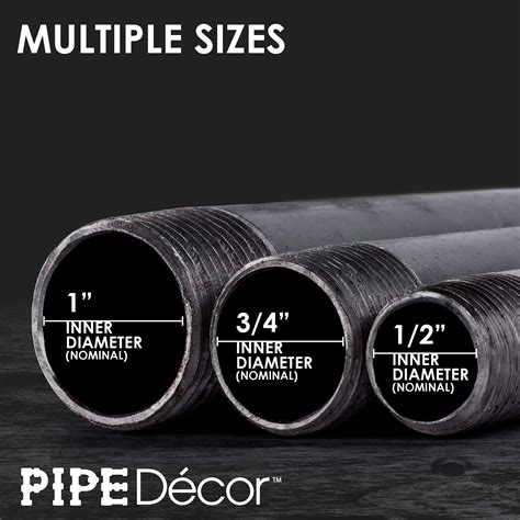 Buy Pipe Decor 3/4” x 1.5” Malleable Cast Iron Pipe, Pre Cut ...