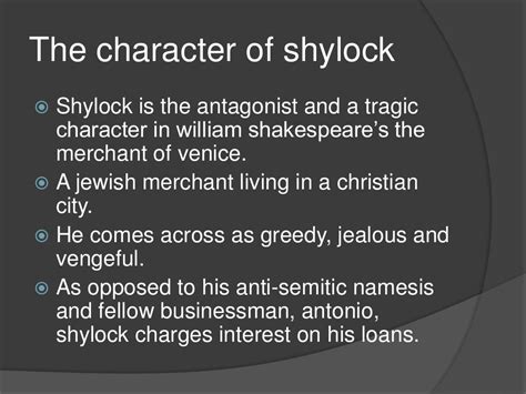 The character sketch of shylock