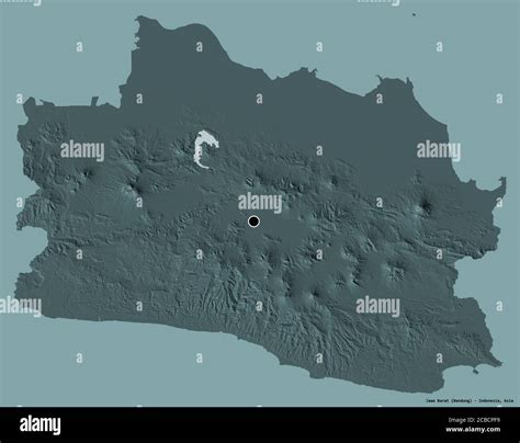 Shape of Jawa Barat, province of Indonesia, with its capital isolated ...