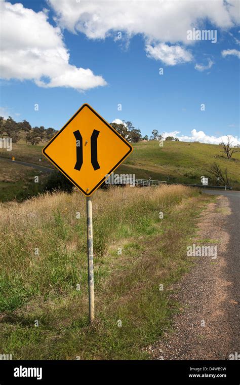 Narrow bridge ahead road sign hi-res stock photography and images - Alamy