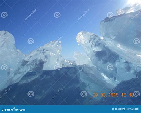 Winter on Baikal. Ice. the Picturesque Coast of the Freshwater Lake ...