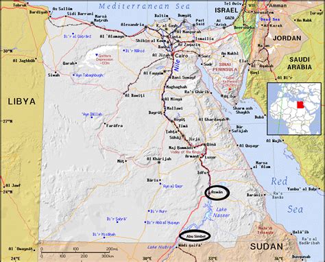 Abu Simbel Egypt Map