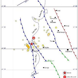 Map of M≥4.0 aftershocks of earthquake of November 26, 2019 Mw 6.4 ...