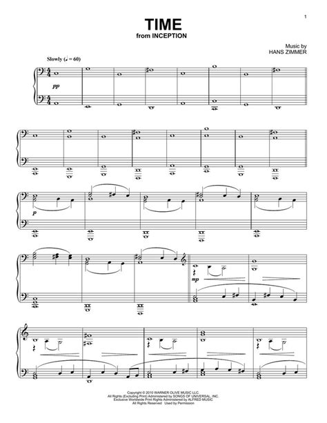 Hans Zimmer Time (from Inception) Sheet Music Notes, Chords | Sheet music, Sheet music notes ...