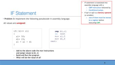 Solved IF statement is translated into assembly language | Chegg.com