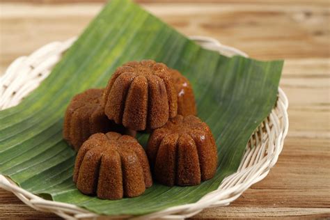 bolu sakura or steamed caramel cake, made from caramel with cake batter from egg, sugar, flour ...