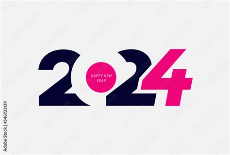 2024 logo text design. Design template celebration typography poster, banner, web site or ...