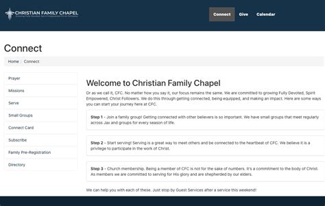 My CFC Account Christian Family Chapel - In Person & Online CFC Jax