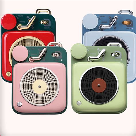 Mini Record Player Speaker - Green - Pink - 5 Colors - ApolloBox