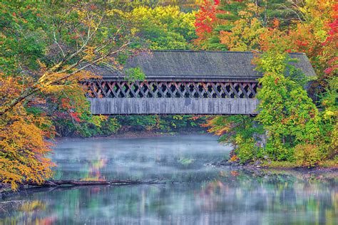 New England Fall Foliage at the Henniker Covered Bridge Photograph by ...