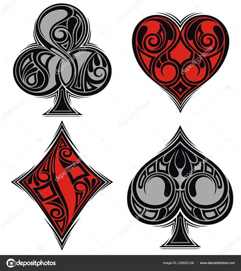 Playing Cards Spades Diamonds Hearts Clubs Wonky Vector Instant ...