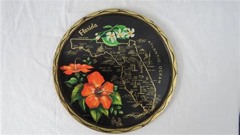 Vintage State Metal Plate Florida Wall Decor Wall Art