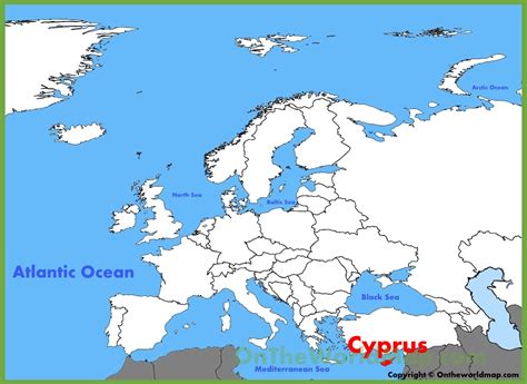 Map Of Europe Showing Cyprus - Map Of Canada