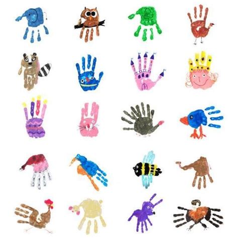 All kinds of handprint art animals! Make your own zoo full. Crafts for preschoolers and toddlers ...