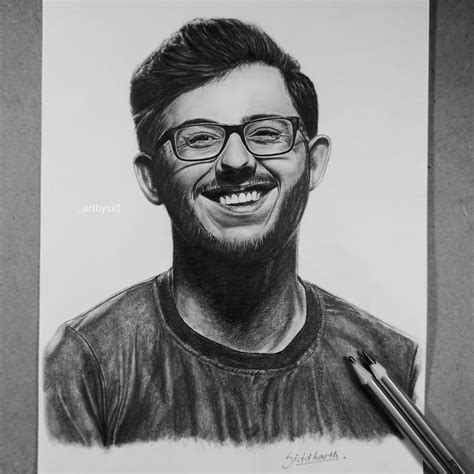 Carryminati drawing | Celebrity portraits drawing, Pencil sketch images ...