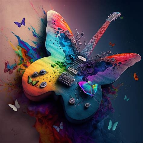 Premium Photo | Butterfly guitar