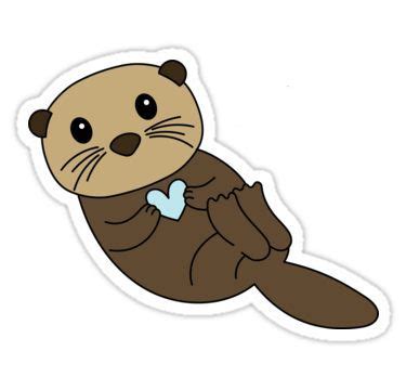 Otter Sticker by Kristen Nagamatsu | Otters, Cute animal drawings ...