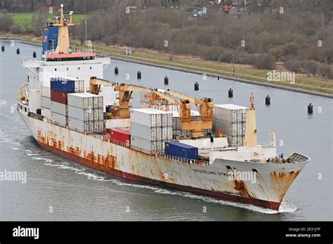 Refrigerated Cargo Ship (Reefer) Nederland Stream passing the Kiel Canal Stock Photo - Alamy