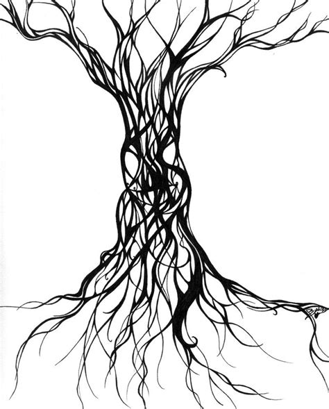 Tree Drawings | Tree drawing, Roots drawing, Abstract tree