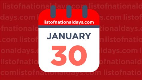 JANUARY 30TH: National Holidays,Observances & Famous Birthdays