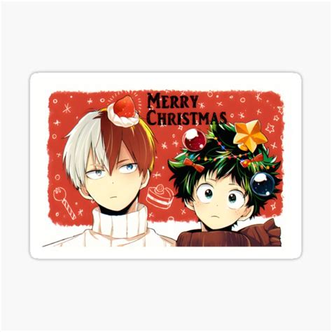 "Deku Anime Izuku Merry Christmas Chibi" Sticker for Sale by AmyeDowd | Redbubble