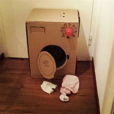 cardboard washing machine | Washing machine, Craft projects, Crafts