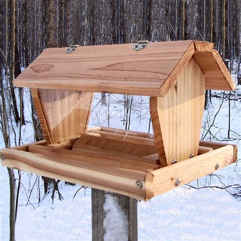 Select Cedar Medium Post Mount Hopper Feeder