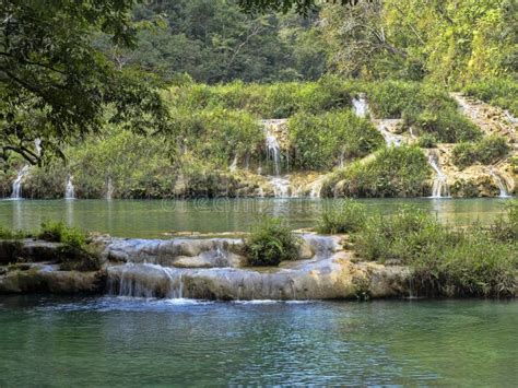 Cahabon River Going Underground and the Small Waterfalls Falling Off the Limestone Bridges in ...