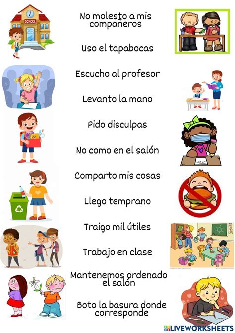 Ejercicio de Reglas del salón de clase en 2023 | Reglas de clase, Juegos matematicos para ...