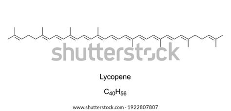 Lycopene Chemical Formula Skeletal Structure Bright Stock Vector ...