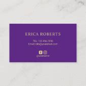 Eyelash Extensions Modern Purple & Gold Typography Business Card | Zazzle